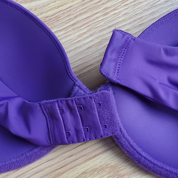 NWT Natori pure luxe coverage contour underwire t shirt bra trim lace plum - Picture 7 of 8